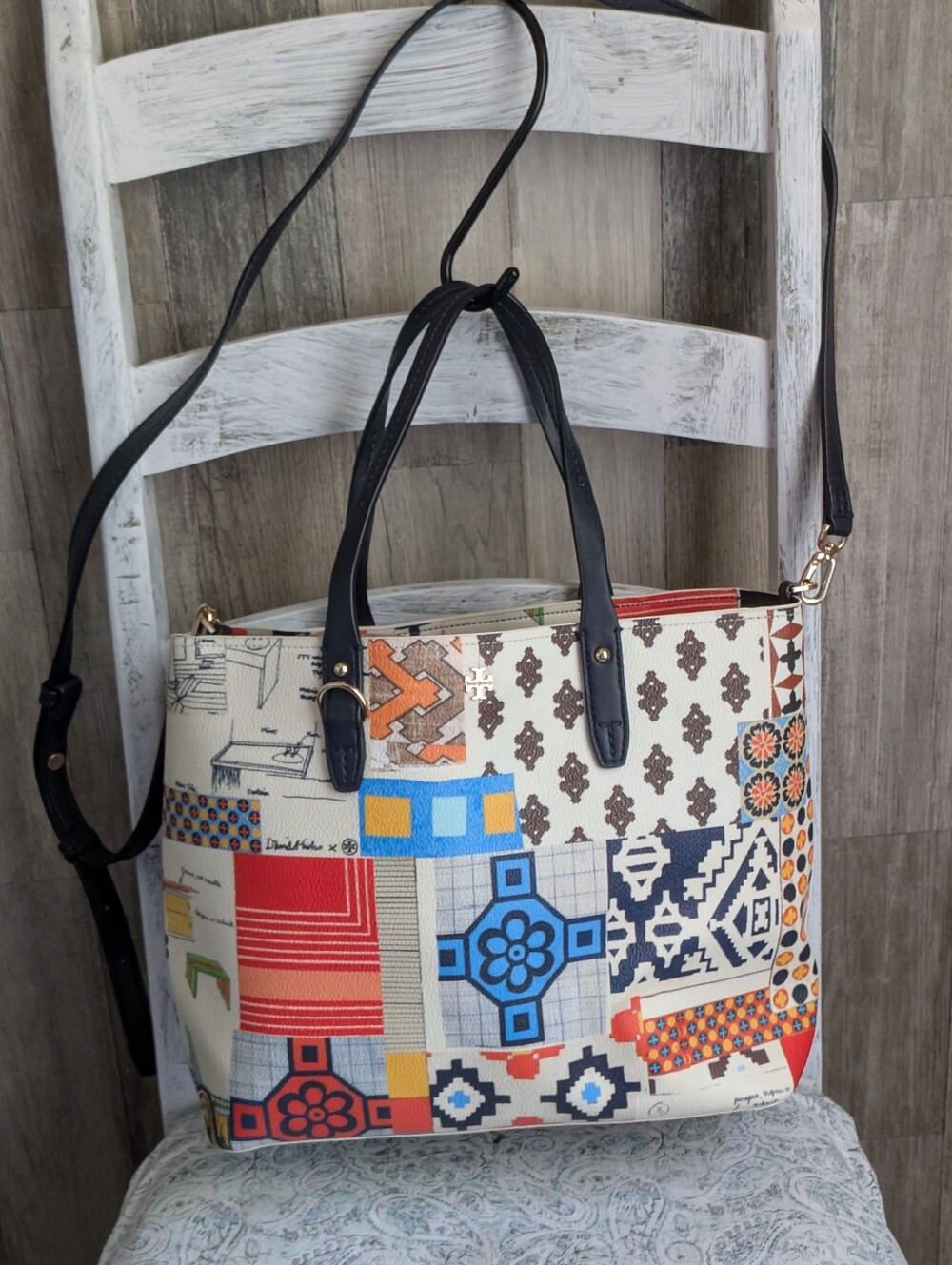 Tory Burch Kerrington Small Scrapbook Patchwork Print Tote